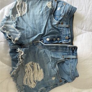 Levi's Light Blue Distressed Jean Shorts